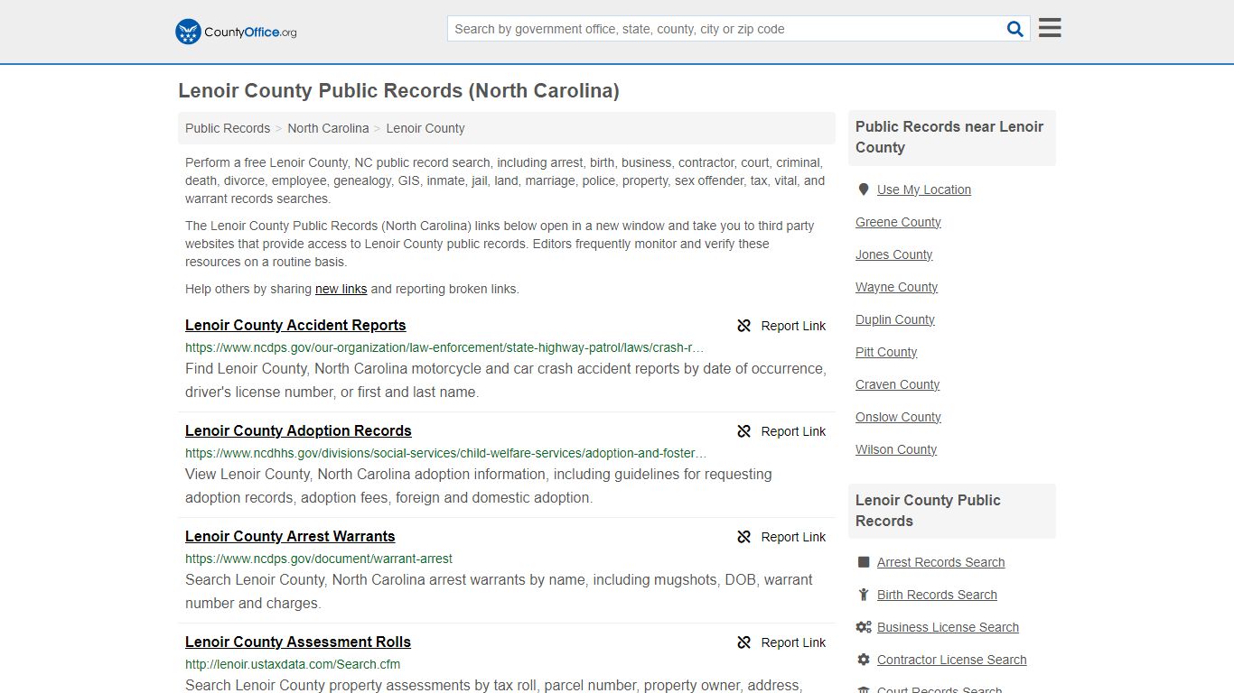 Lenoir County Public Records (North Carolina) - County Office
