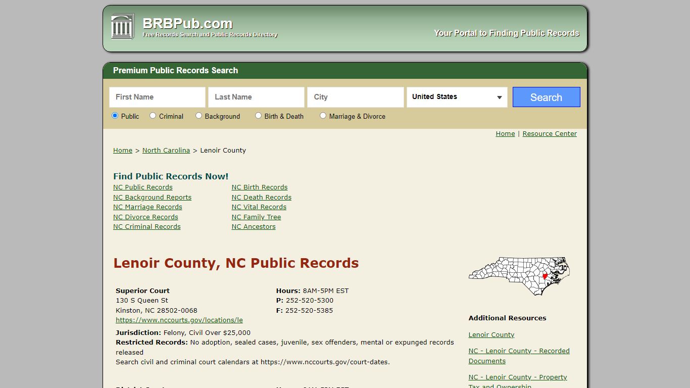 Lenoir County Public Records | Search North Carolina Government Databases